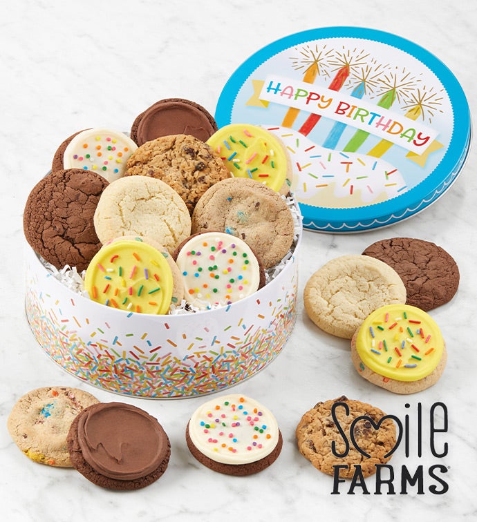 Smile Farms Birthday Gift Tin Assorted Cookies
