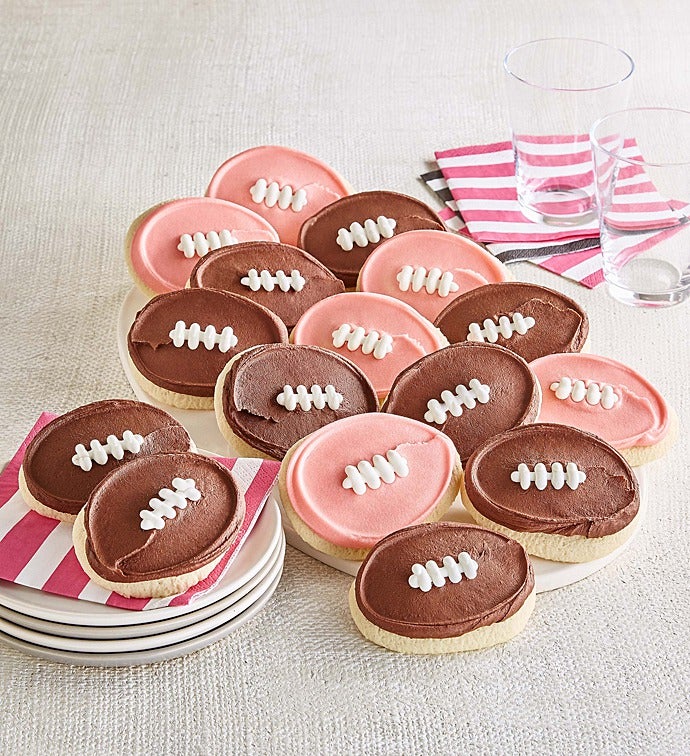 Buttercream Frosted Football Cut out Cookies