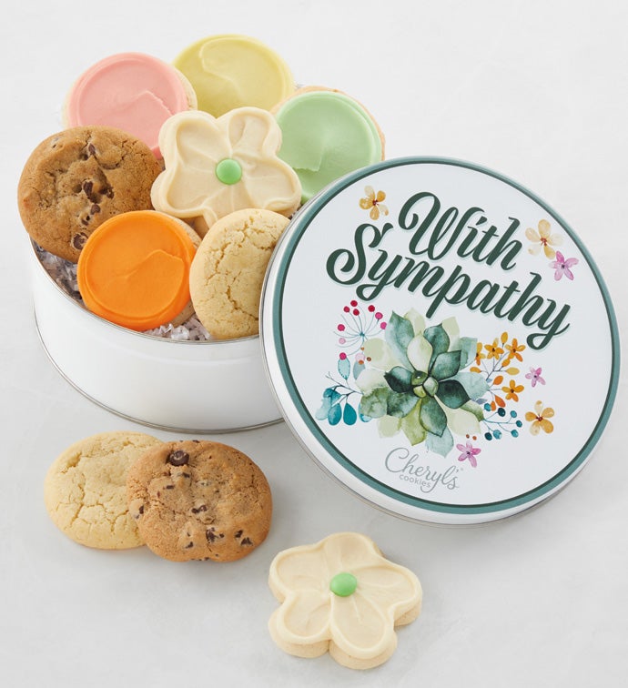 With Sympathy Cookie Tin Free 2 Day Shipping