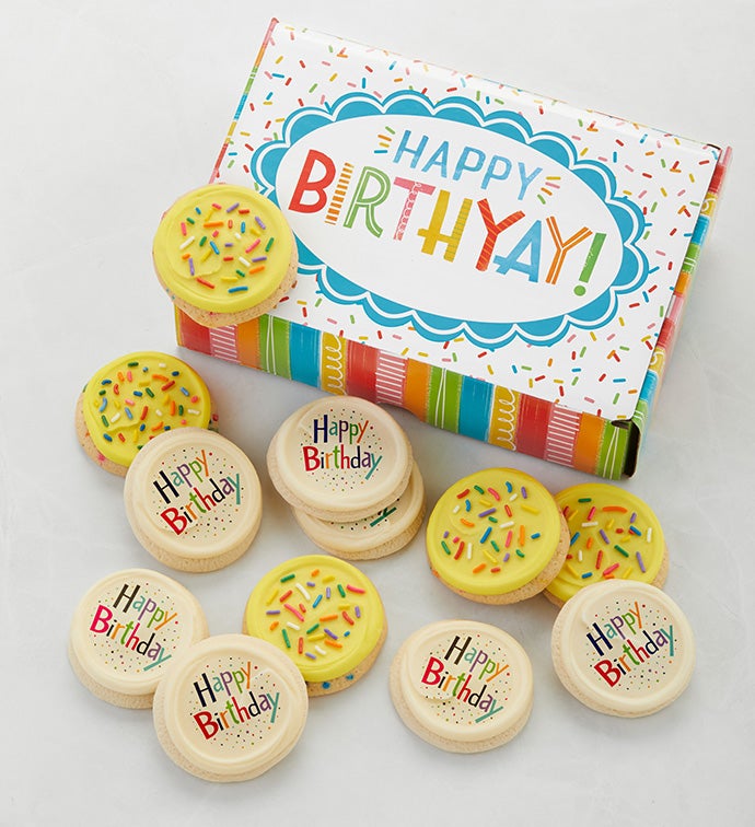 Birth Yay Bow Box Happy Birthday Cookies
