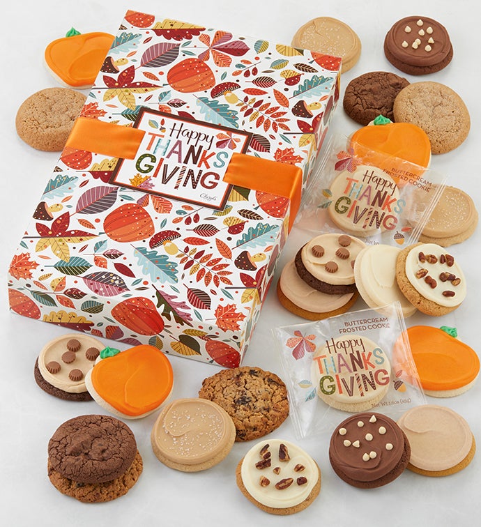 Happy Thanksgiving Cookie Gift Box 24 Cookies