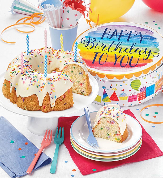 Musical Birthday Gift Tin with Miss Grace Cake