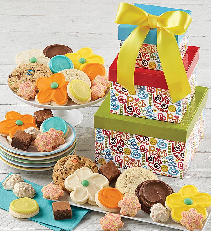 Love Peace and Cookies Gift Tower