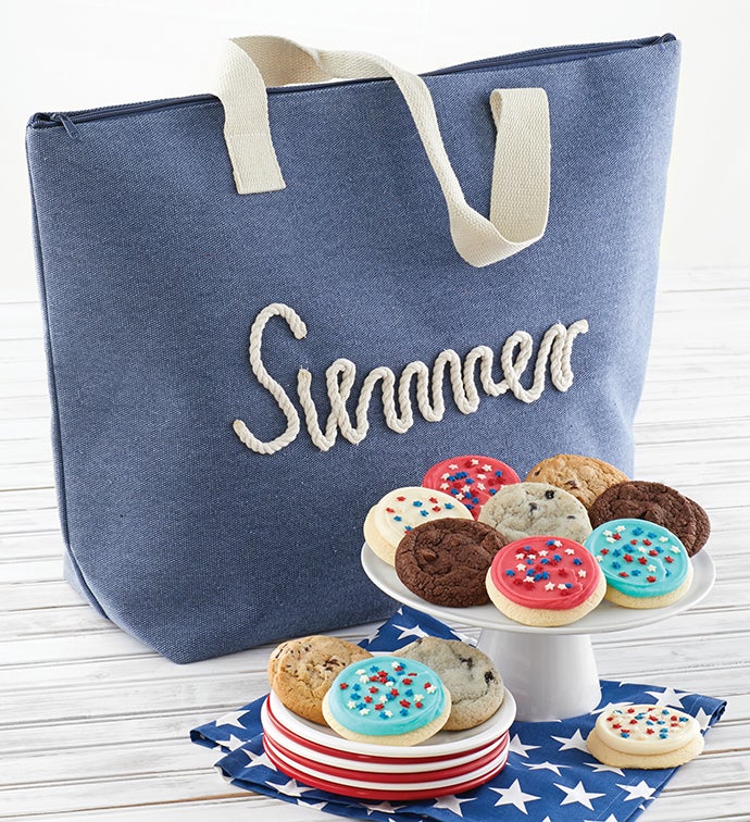 Dark Blue Canvas Beach Tote