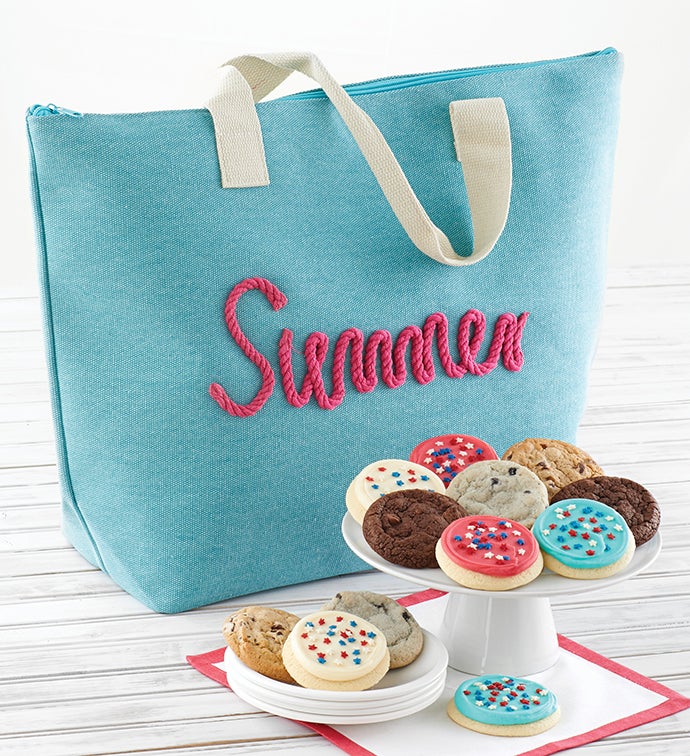 Light Blue Canvas Beach Tote