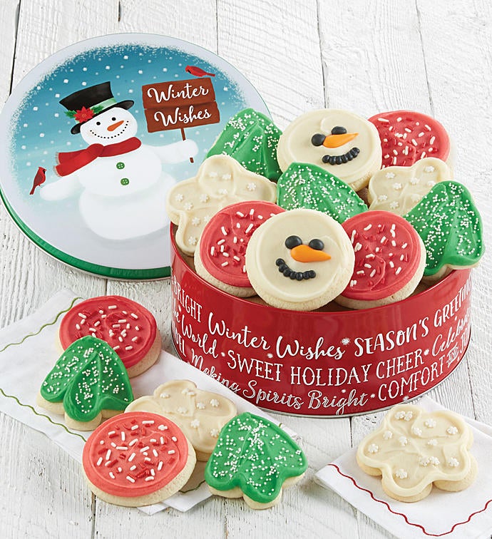 Snowman Gift Tin Holiday Cut outs