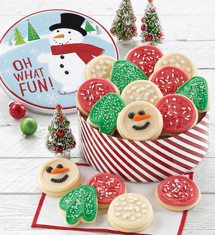 Snowman Gift Tin Holiday Cut outs