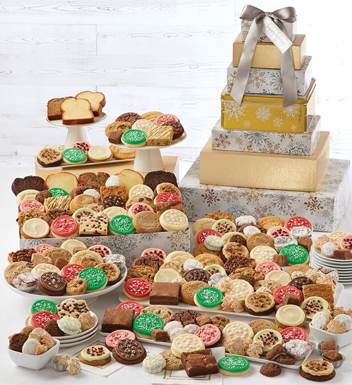 Happy Holidays Sparkling Elite Gift Tower