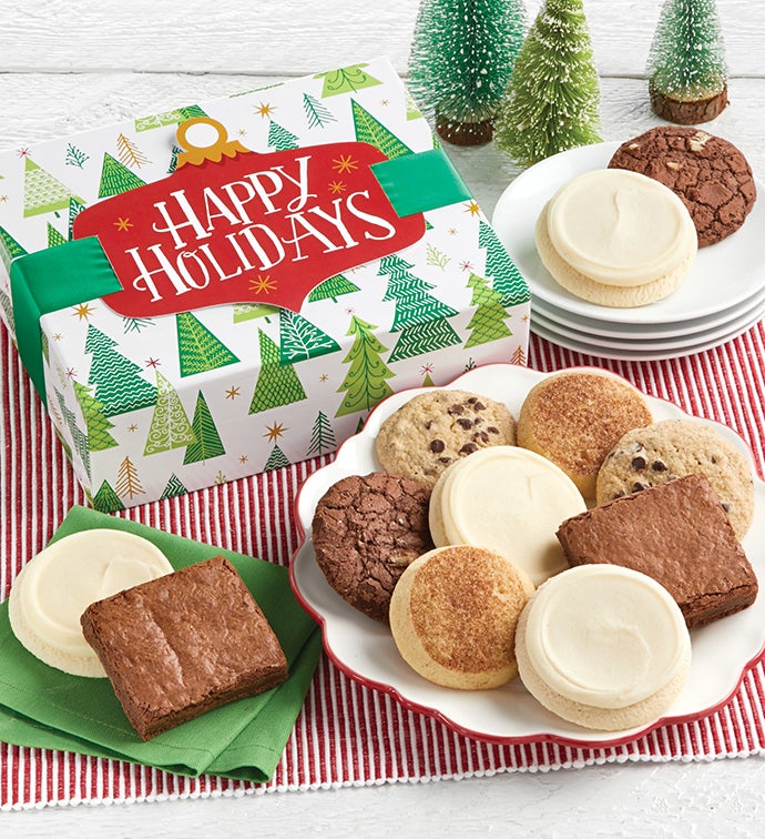 Gluten Free Happy Holidays Cookie and Brownie Gift Boxes