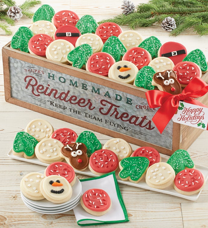 Reindeer Treats Wooden Dessert Tray Grand
