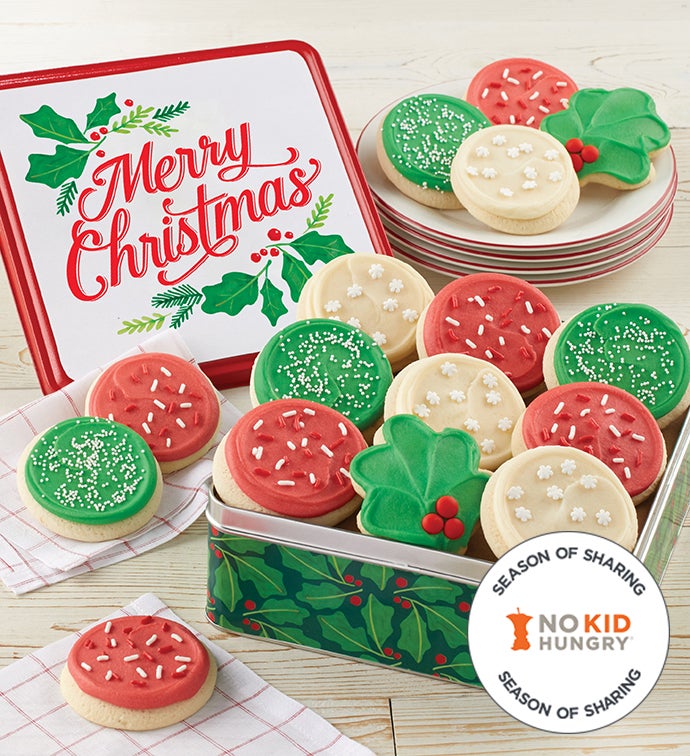 Merry Christmas Gift Tin Holiday Cut Outs