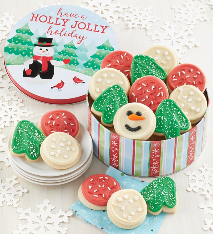 Holly Jolly Holiday Gift Tin Cut Outs Assortment