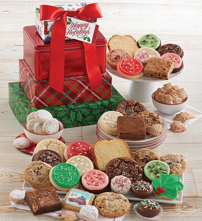 Traditional Premier Gift Tower Happy Holidays