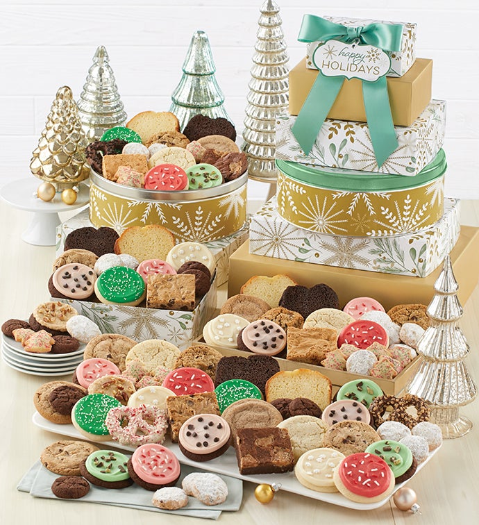 Sparkling Stately Gift Tower Happy Holidays