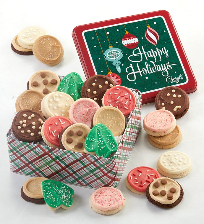 Grand Happy Holidays Gift Tin Frosted Assortment