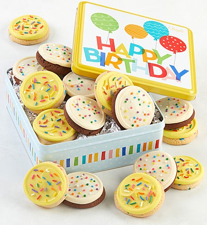 Happy Birthday Tin- 16 Birthday Sprinkle Cookies