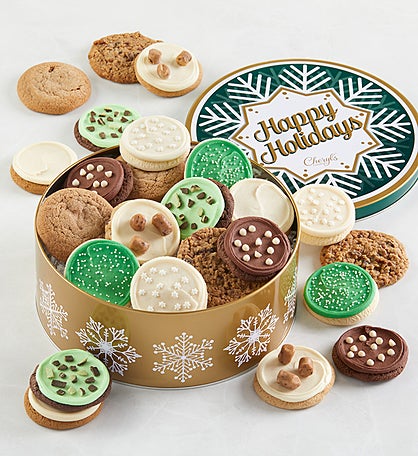 Grand Happy Holidays Gift Tin - Assorted Cookies