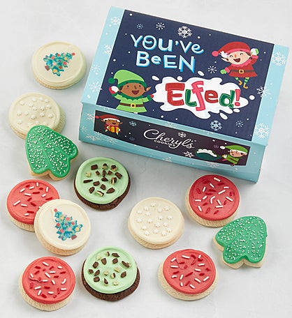 You've Been Elfed Buttercream-Frosted Sugar Cookie Gift Box