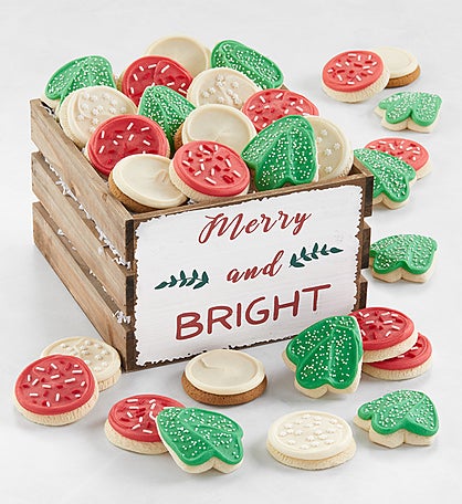 Merry & Bright Wooden Gift Crate