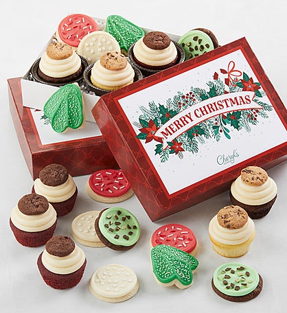 Grand Buttercream-Frosted Assorted Holiday Cupcakes & Cookies