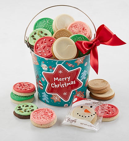 Whimsical Merry Christmas Cookie Pail