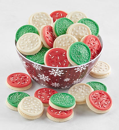 Holiday Snowflake Bowl & Cookies