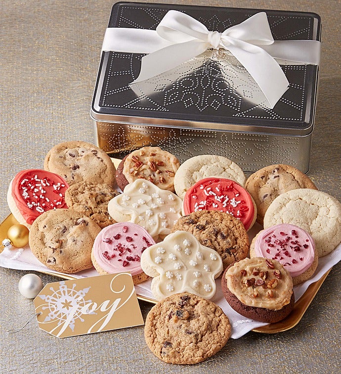 Holiday Punch Design Gift Tin   16 Cookies