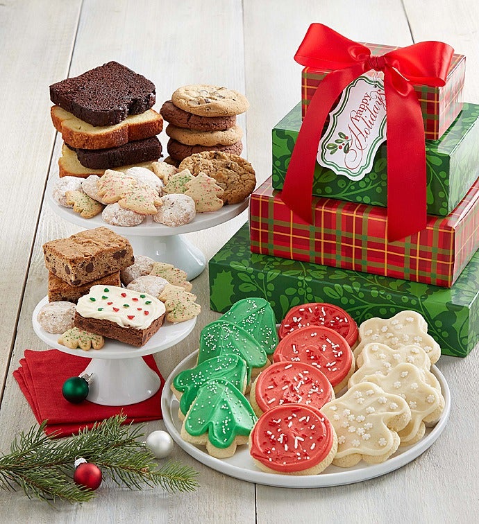 Home for the Holidays Bakery Gift Tower   Happy Holidays