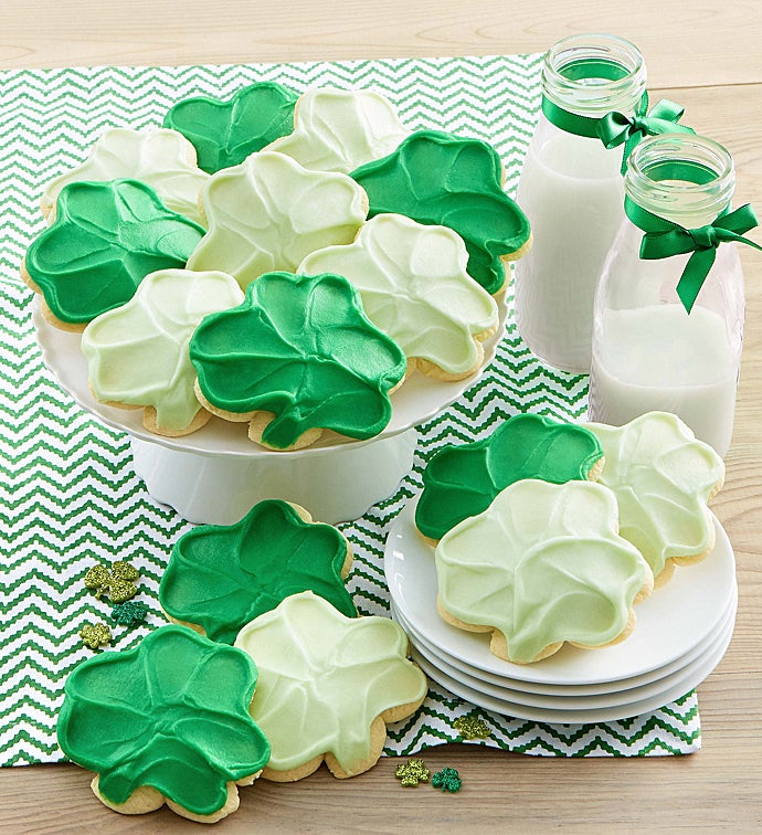 Buttercream Frosted Shamrock Cut out Cookies