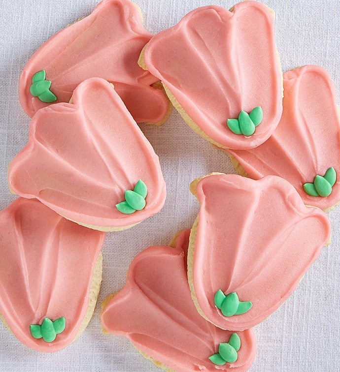Buttercream Frosted Tulip Cut out Cookies