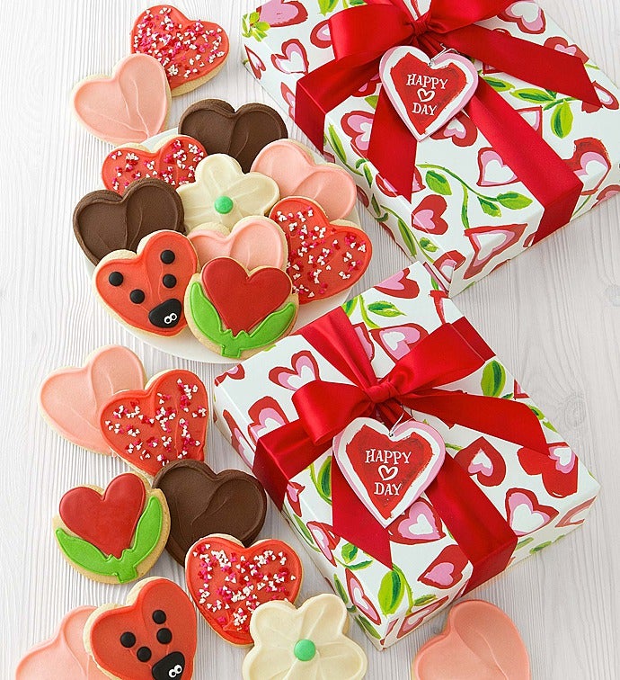 Valentine Hearts and Flowers Gift Boxes