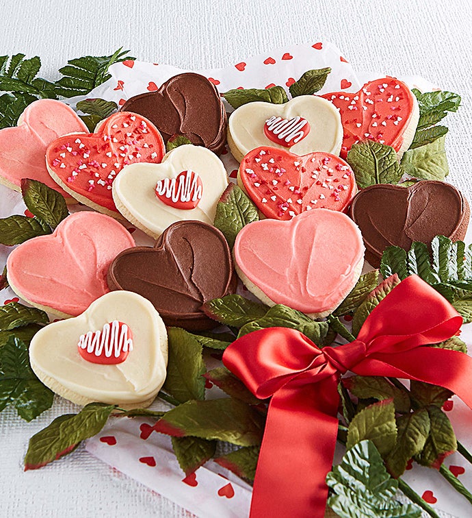 Long Stemmed Buttercream Frosted Cookie Flowers