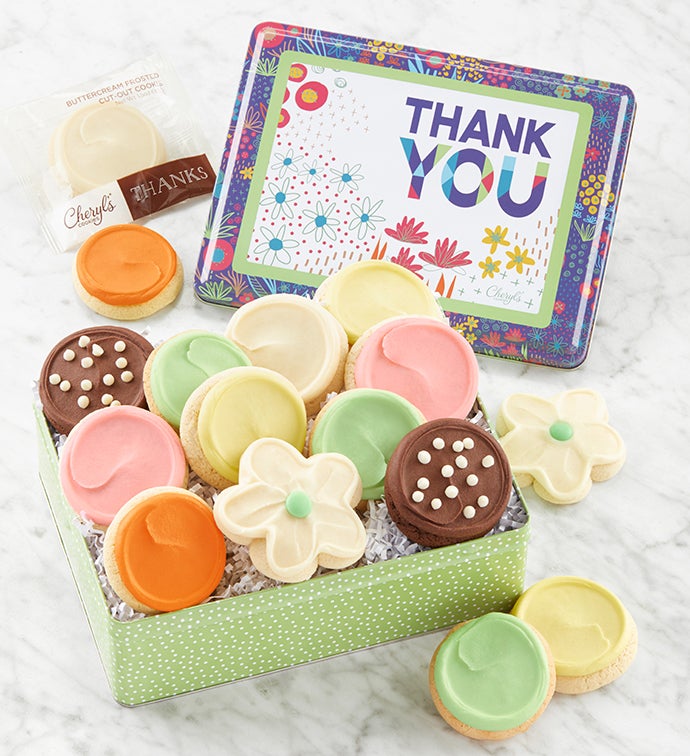 Thank You Cookie Gift Tin   Assorted Cookies