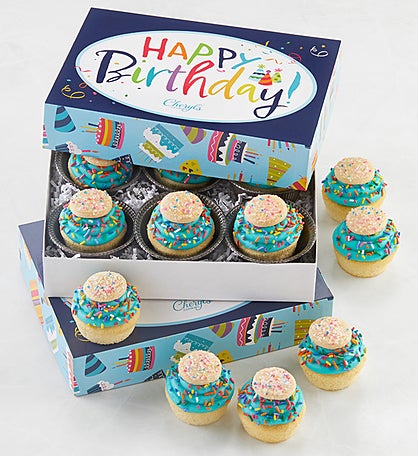 Buttercream-Frosted Celebration Sprinkles Cupcakes - 12 Cupcakes