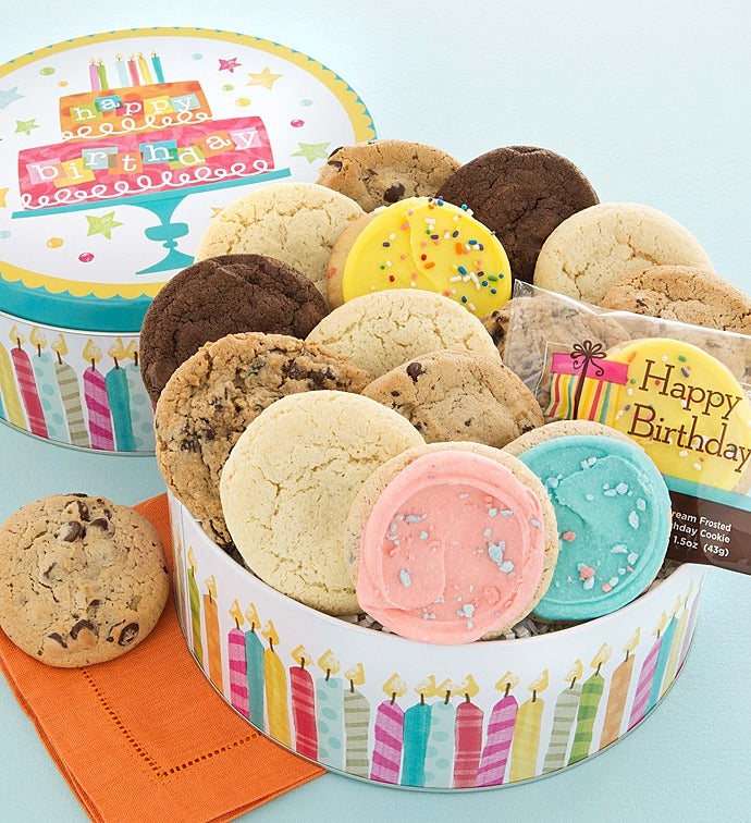 Musical Birthday Tin 16 Cookies