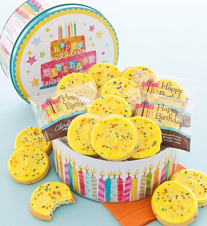 Musical Birthday Tin 16 Birthday Cookies