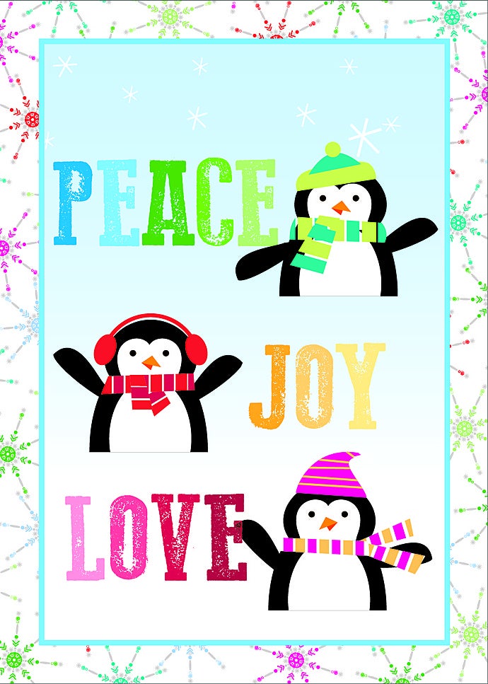 Peace Love Joy Greeting Card