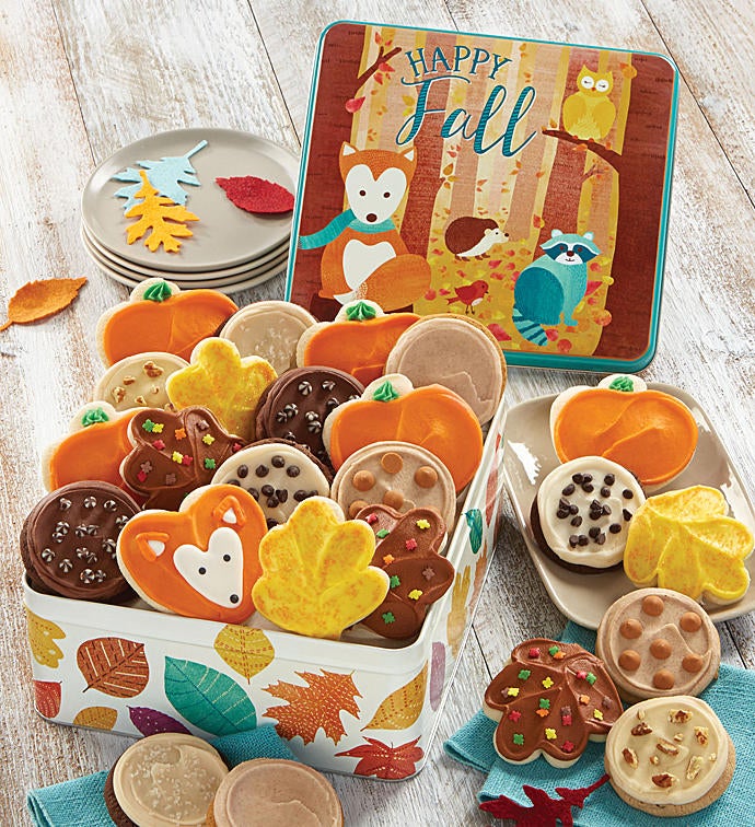 Autumn Greetings Gift Tin Frosted Assortment