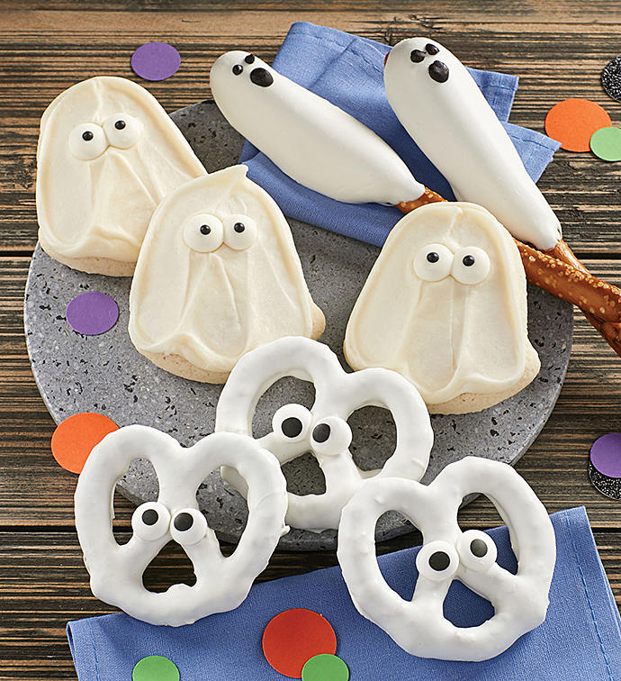 Ghost Pretzel and Cookies Gift