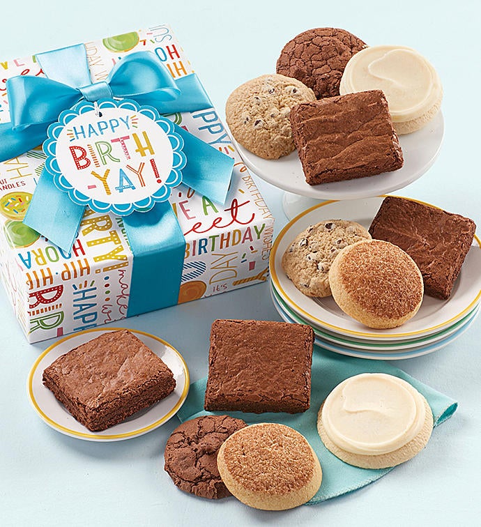 Gluten Free Happy Birthday Cookie and Brownie Gift Boxes