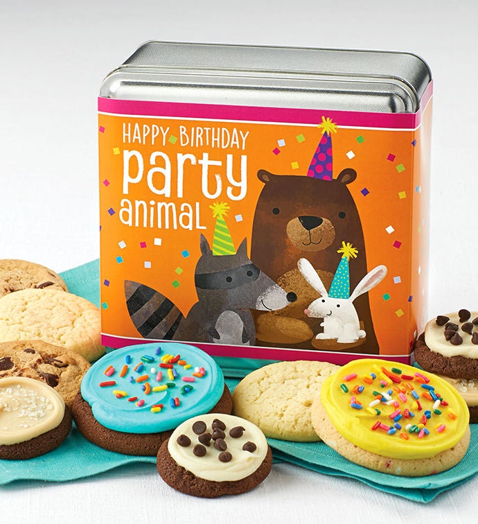 Happy Birthday Party Animal Gift Tin