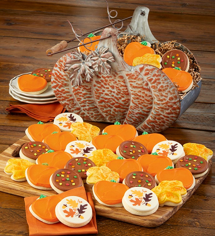 Buttercream Frosted Cut Out Pumpkin Gift Basket   Large