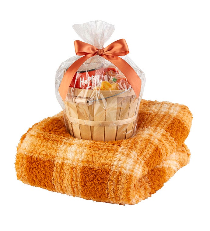 Cozy Blanket, Mug, and Gift Basket Set