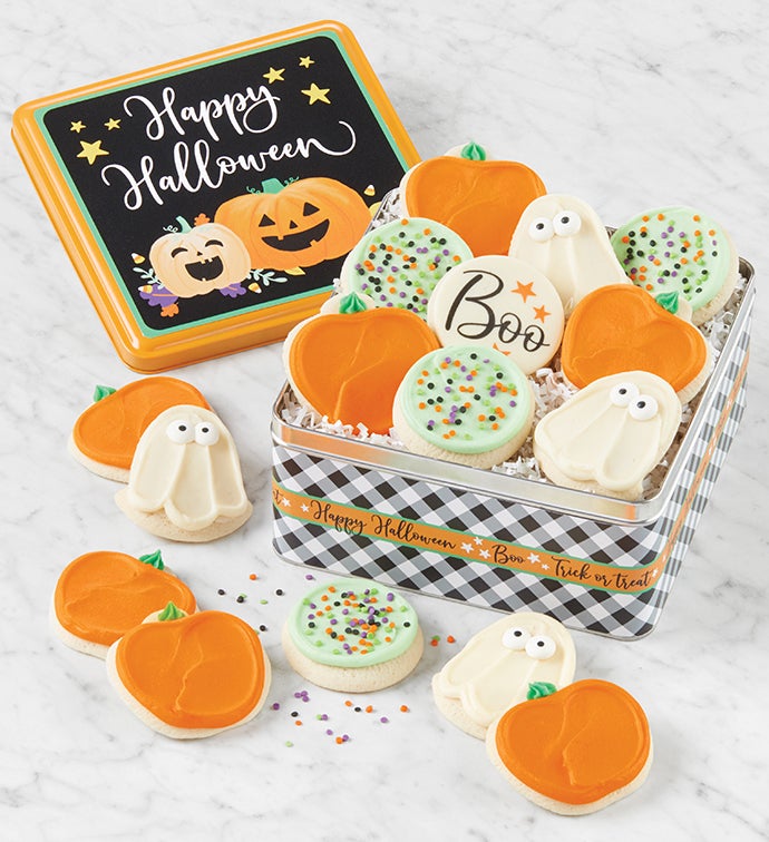 Happy Halloween Cut Out Cookies Gift Tin