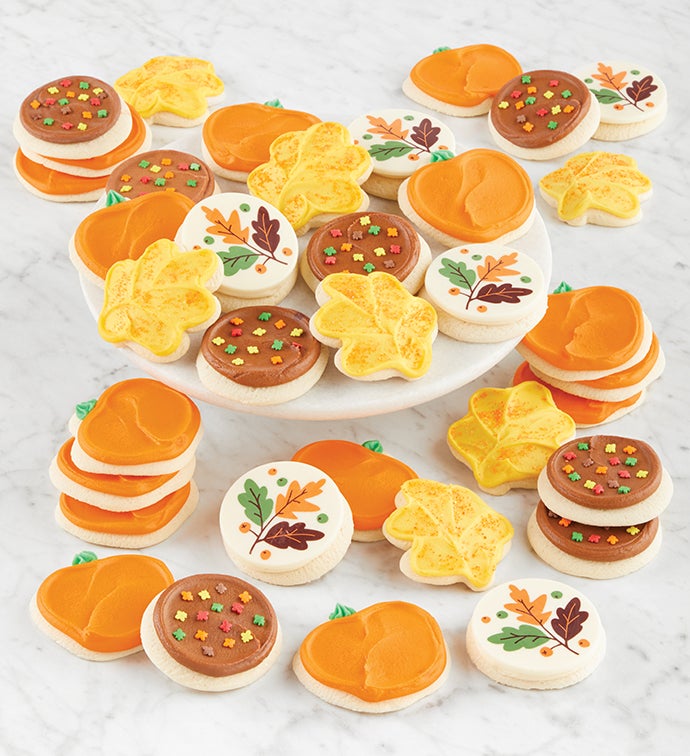 Buttercream Frosted Fall Cut Out Cookies