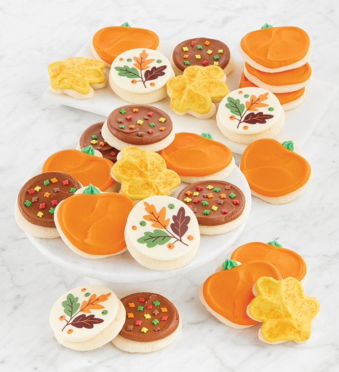 Buttercream Frosted Fall Cut Out Cookies