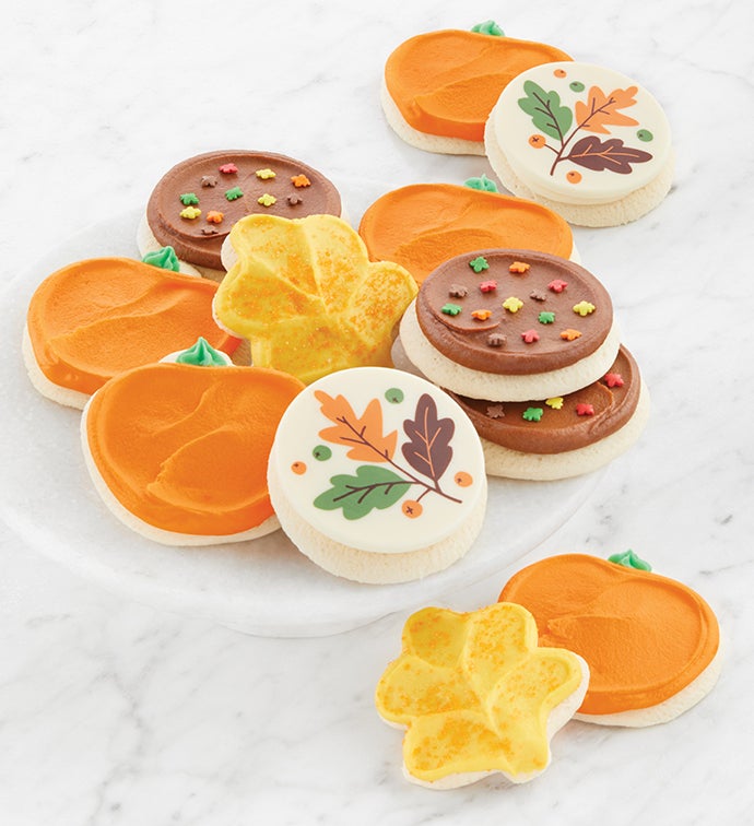 Buttercream Frosted Fall Cut Out Cookies