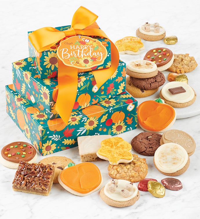 Happy Birthday Fall Gift Tower