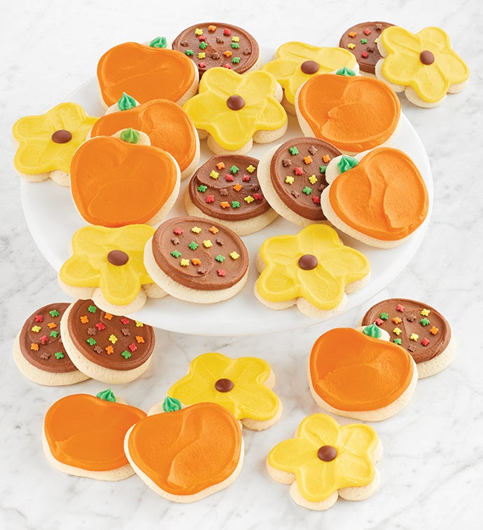 Buttercream Frosted Fall Cut Out Cookies