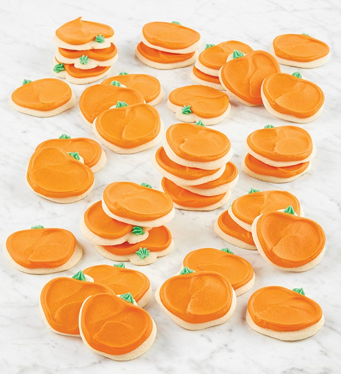 Buttercream Frosted Pumpkin Cut-Out Cookies